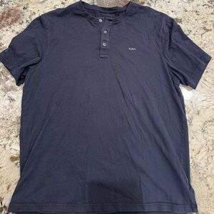 Michael Kors Dark Blue Henley Shirt